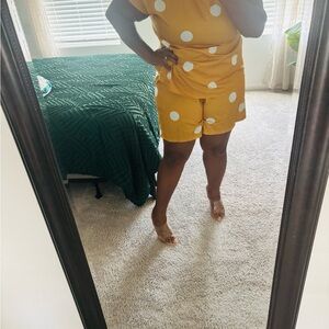 Yellow Polka Dot Two-Piece Set